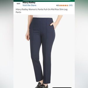Navy Hilary Radley pull on pants
